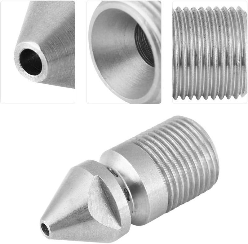 woobles Pressure Washer Nozzle, Stainless Steel SS304 Drain Blaster Cleaning Nozzle Sewer Jetter Quick Connect Nozzle for Pressure Washer 3/8 inch BSP Male Thread - Image 4